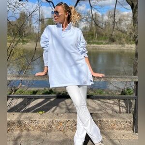Sloppy Joe Sweatshirts “02 Collared Sweatshirt” in Powder Blue, Size 2, NWT